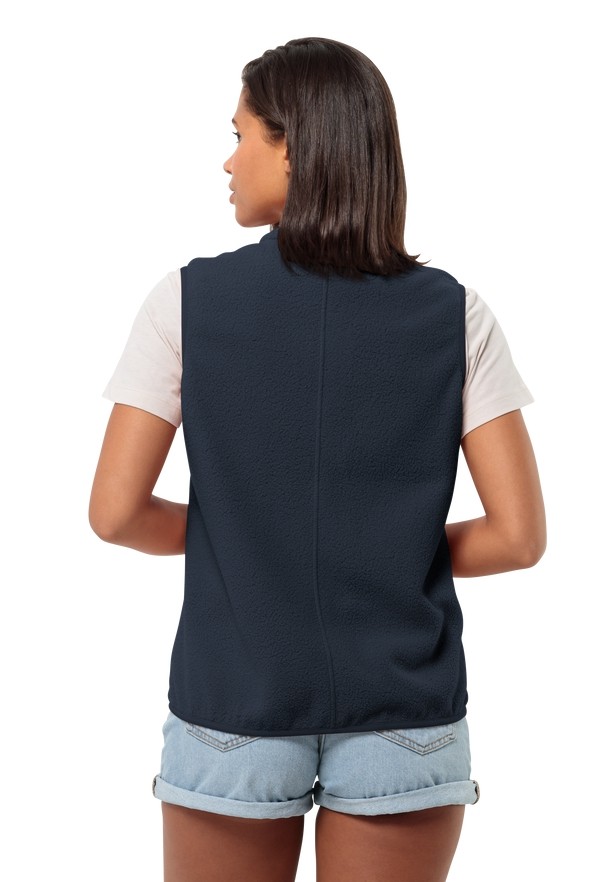 Navy Women Jack Wolfskin Light Curl Vest | 32968627