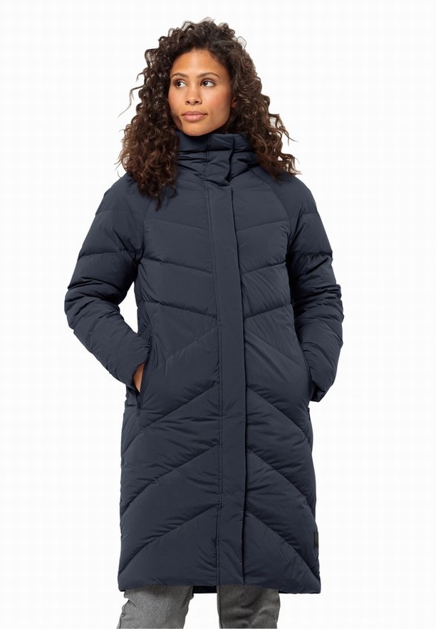 Navy Women Jack Wolfskin Marienplatz Down Coats | 55364207