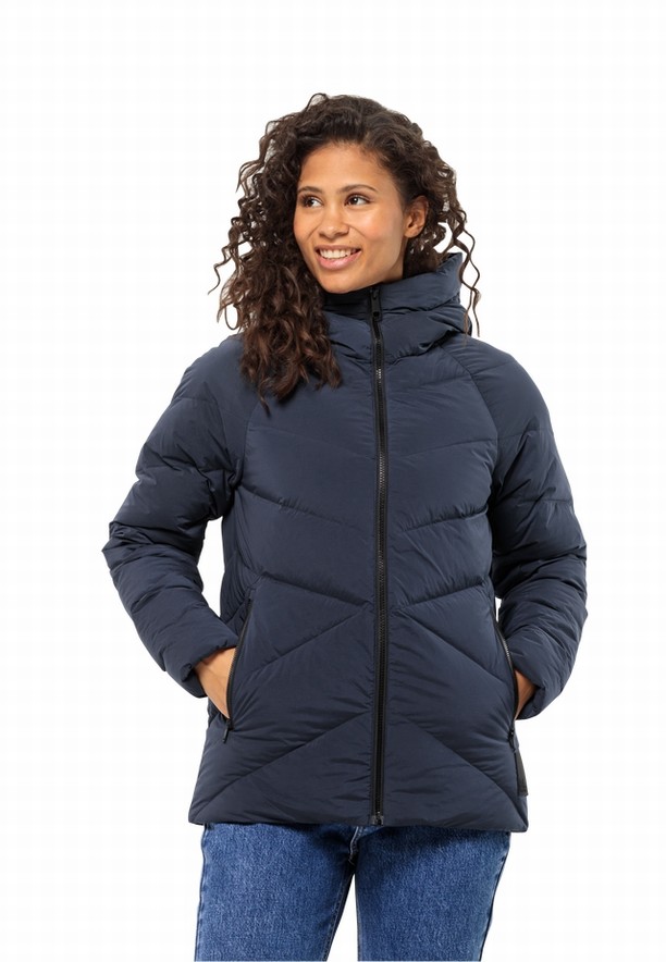 Navy Women Jack Wolfskin Marienplatz Down Jackets | 20834787