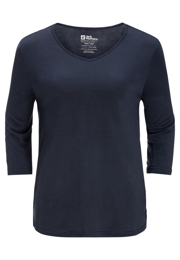 Navy Women Jack Wolfskin Mola 3/4 T Shirts | 83735881