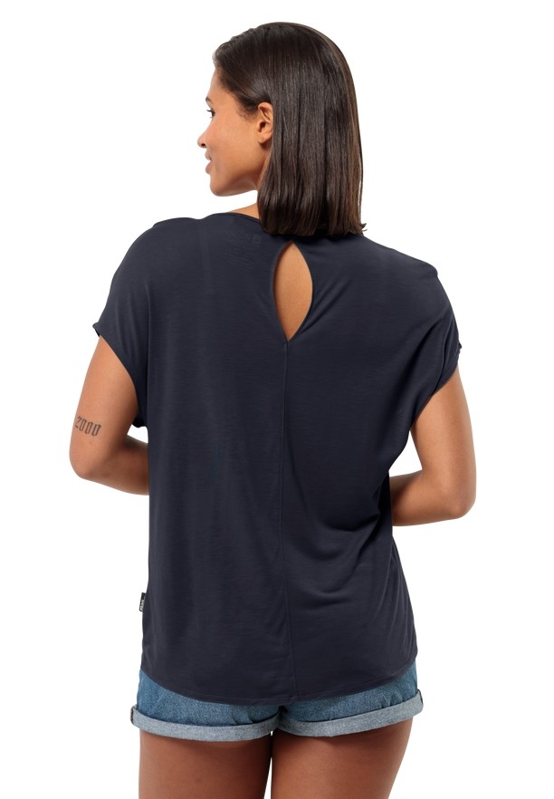 Navy Women Jack Wolfskin Mola T Shirts | 20104810
