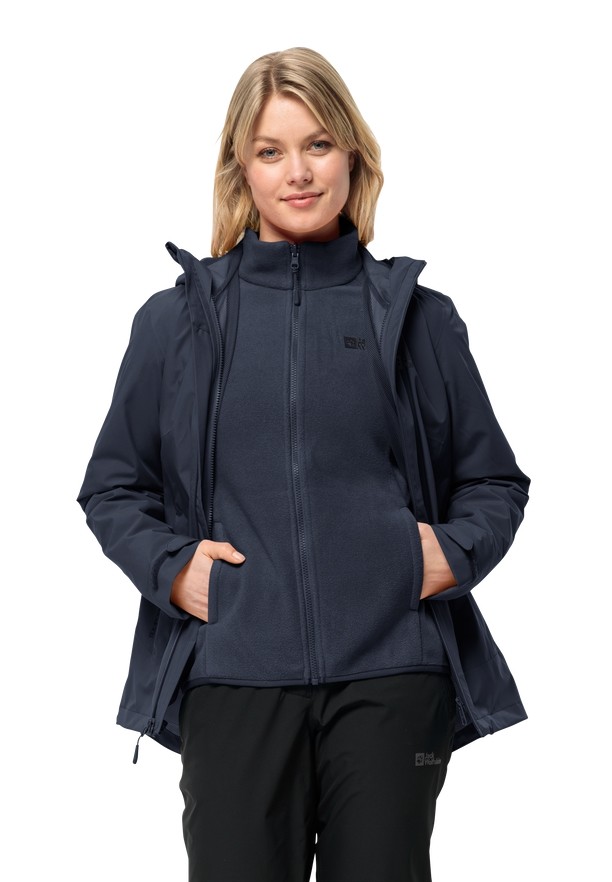 Navy Women Jack Wolfskin Moonrise 3in1 Jackets | 37144530