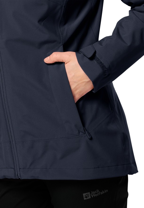 Navy Women Jack Wolfskin Moonrise 3in1 Jackets | 37144530