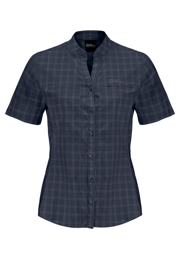 Navy Women Jack Wolfskin Norbo S/s Shirts | 60019895