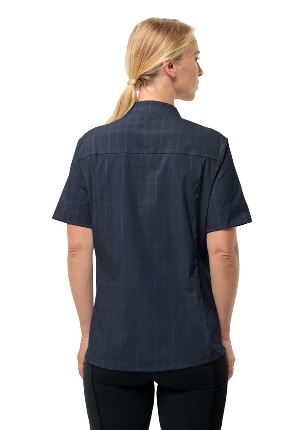 Navy Women Jack Wolfskin Norbo S/s Shirts | 60019895