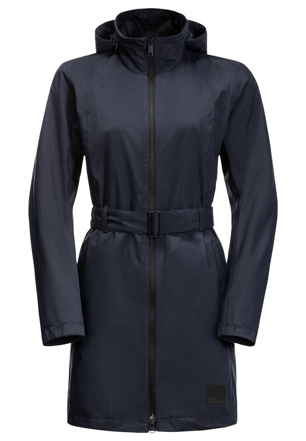 Navy Women Jack Wolfskin Norden Port Raincoat | 12560777