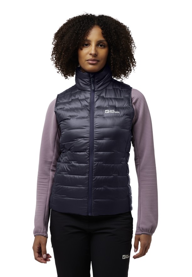 Navy Women Jack Wolfskin Passamani Down Vest | 28604015