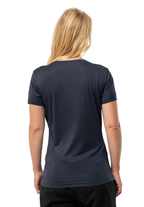 Navy Women Jack Wolfskin Peak Graphic T Shirts | 79272523