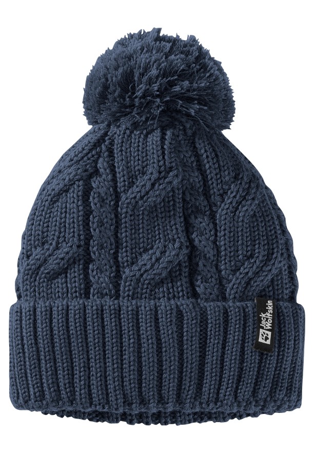 Navy Women Jack Wolfskin Pompom Beanie | 17841645