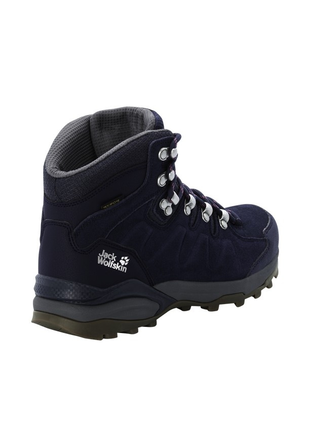 Navy Women Jack Wolfskin Refugio Texapore Mid Hiking Shoes | 18426722