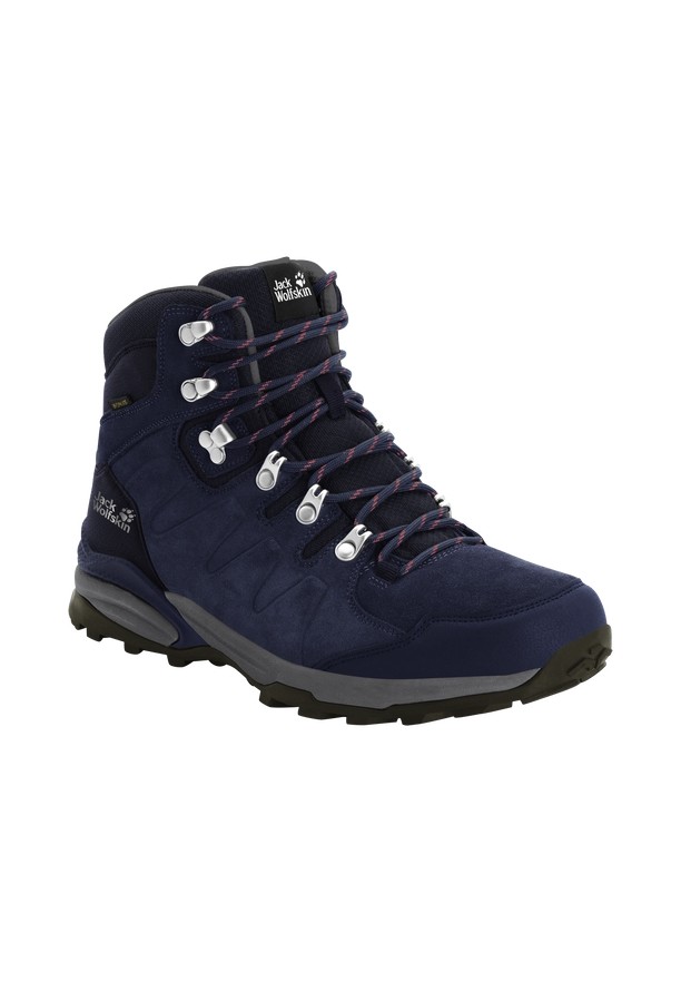 Navy Women Jack Wolfskin Refugio Texapore Mid Hiking Shoes | 18426722