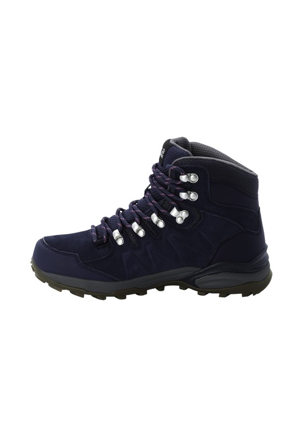 Navy Women Jack Wolfskin Refugio Texapore Mid Hiking Shoes | 18426722