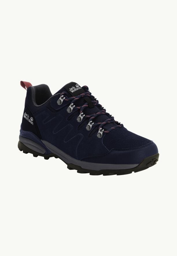 Navy Women Jack Wolfskin Refugio Texapore Low Hiking Shoes | 11706020