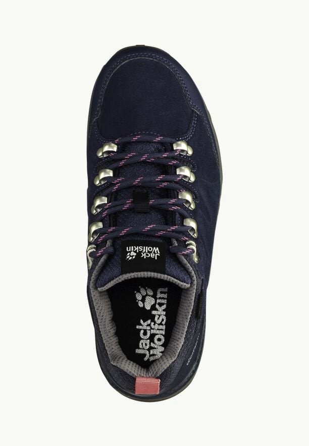 Navy Women Jack Wolfskin Refugio Texapore Low Hiking Shoes | 11706020