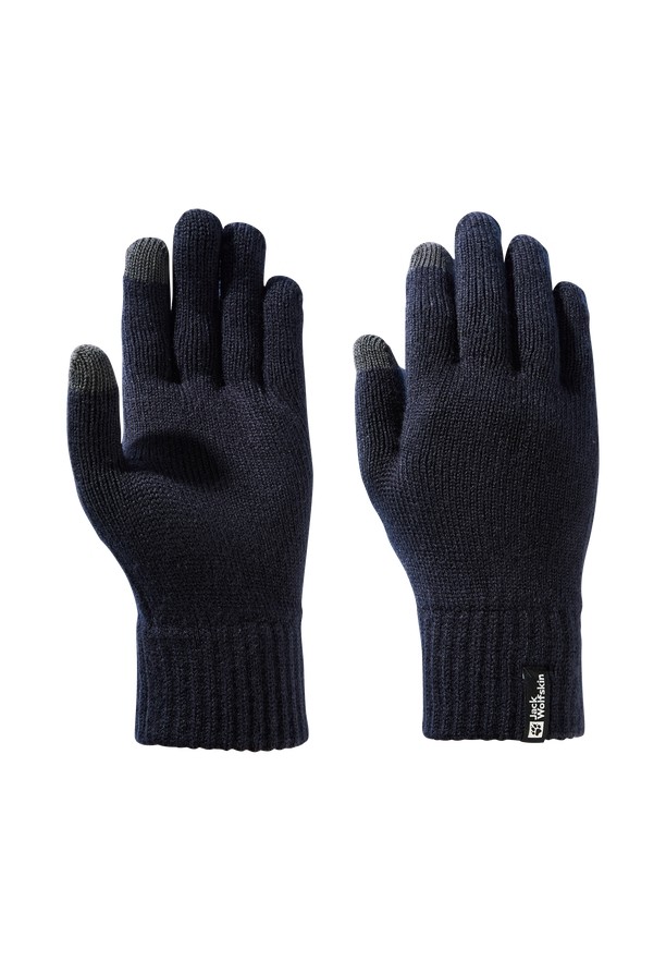 Navy Women Jack Wolfskin Rib Gloves | 62021510