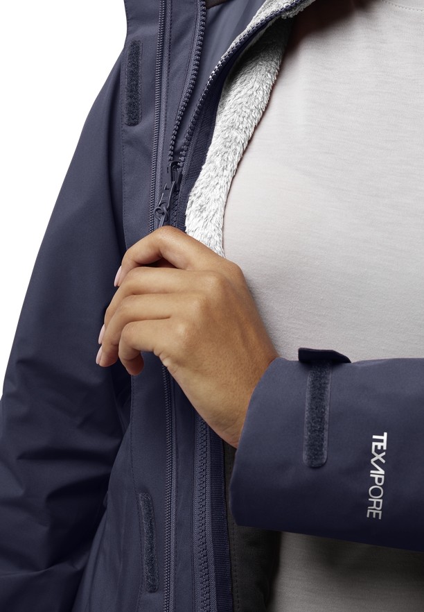 Navy Women Jack Wolfskin Rotwand 3in1 Jackets | 88419231