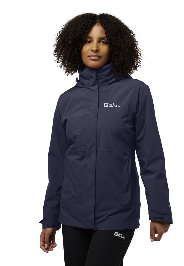 Navy Women Jack Wolfskin Rotwand 3in1 Jackets | 88419231