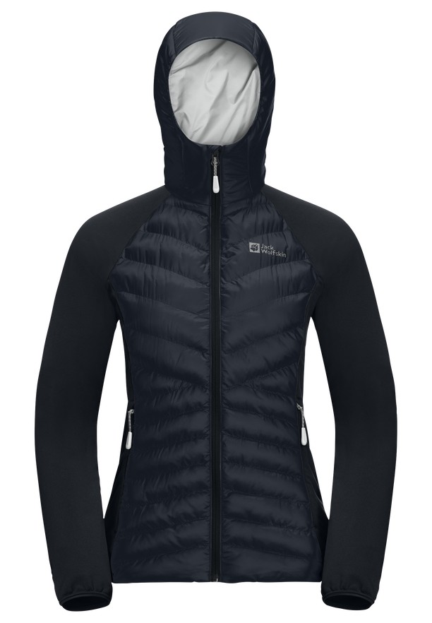 Navy Women Jack Wolfskin Routeburn Pro Hybrid Jackets | 61985706