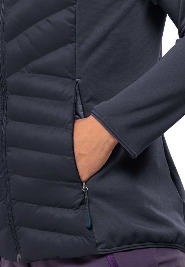 Navy Women Jack Wolfskin Routeburn Pro Hybrid Jackets | 17683208