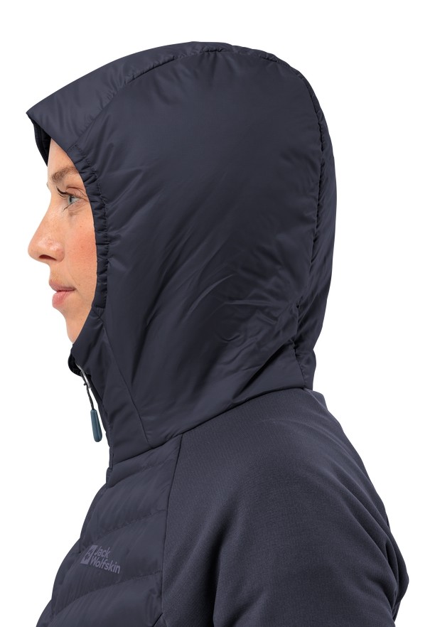 Navy Women Jack Wolfskin Routeburn Pro Hybrid Jackets | 17683208