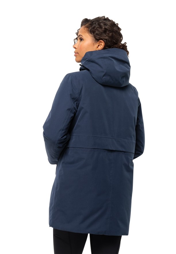 Navy Women Jack Wolfskin Salier Coats | 20331282