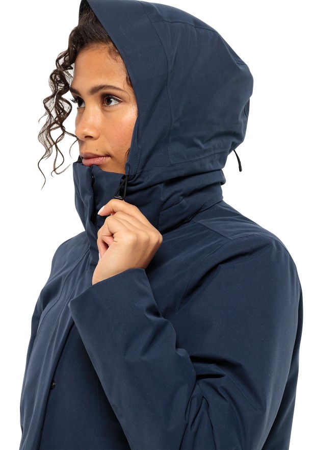 Navy Women Jack Wolfskin Salier Coats | 20331282