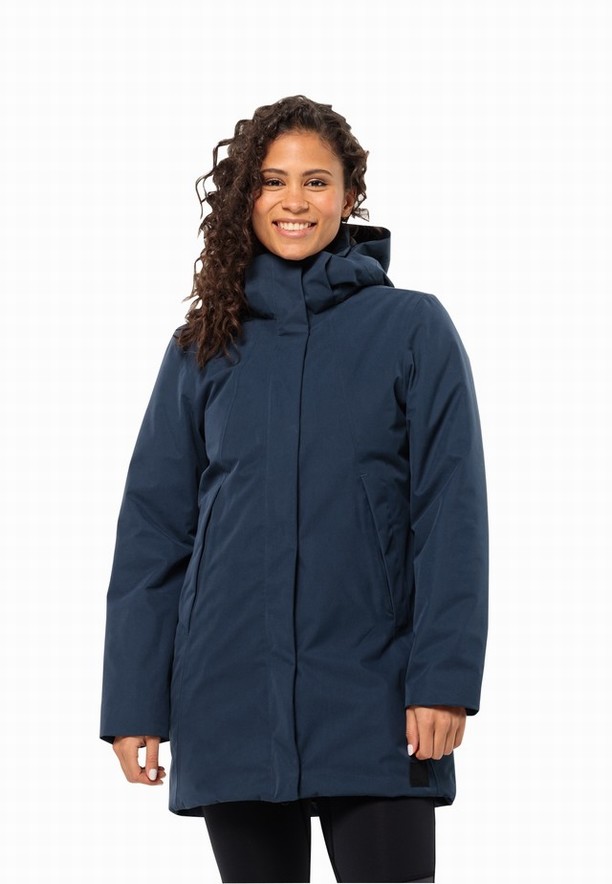 Navy Women Jack Wolfskin Salier Coats | 20331282