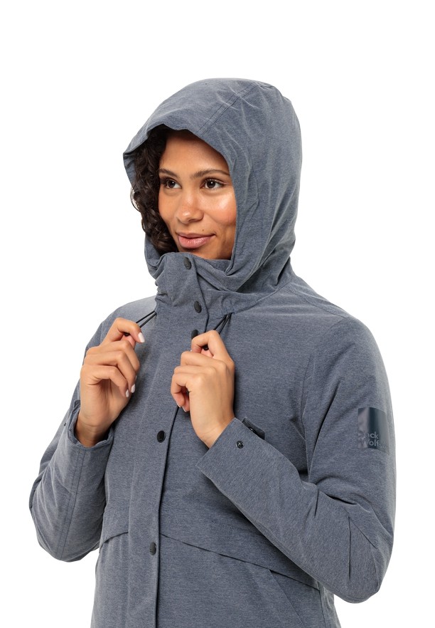 Navy Women Jack Wolfskin Snowy Park Winter Jackets | 23800267