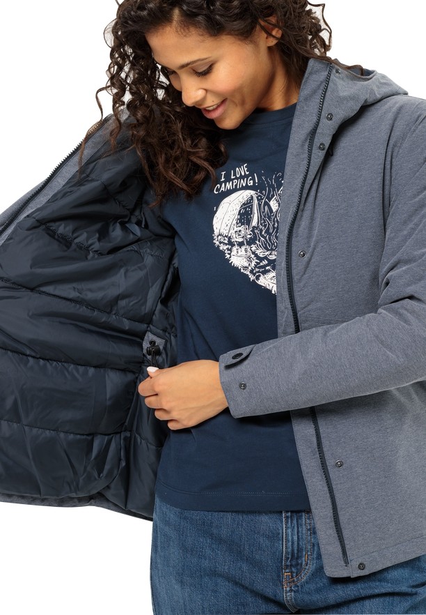 Navy Women Jack Wolfskin Snowy Park Winter Jackets | 23800267