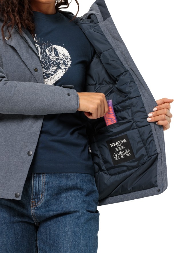 Navy Women Jack Wolfskin Snowy Park Winter Jackets | 23800267