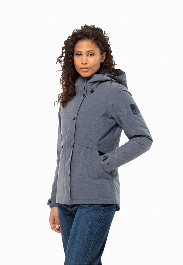 Navy Women Jack Wolfskin Snowy Park Winter Jackets | 23800267