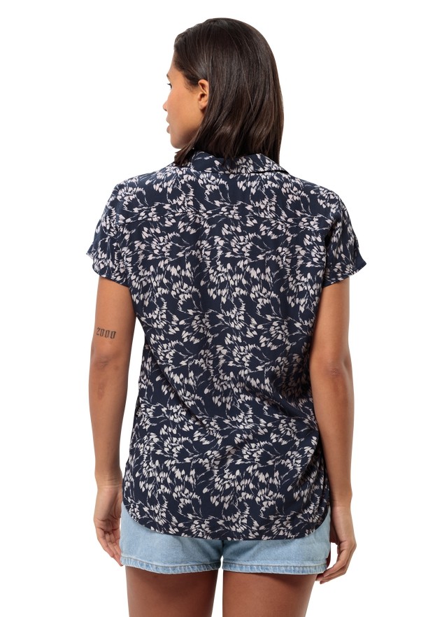 Navy Women Jack Wolfskin Sommerwiese Shirts | 18889453