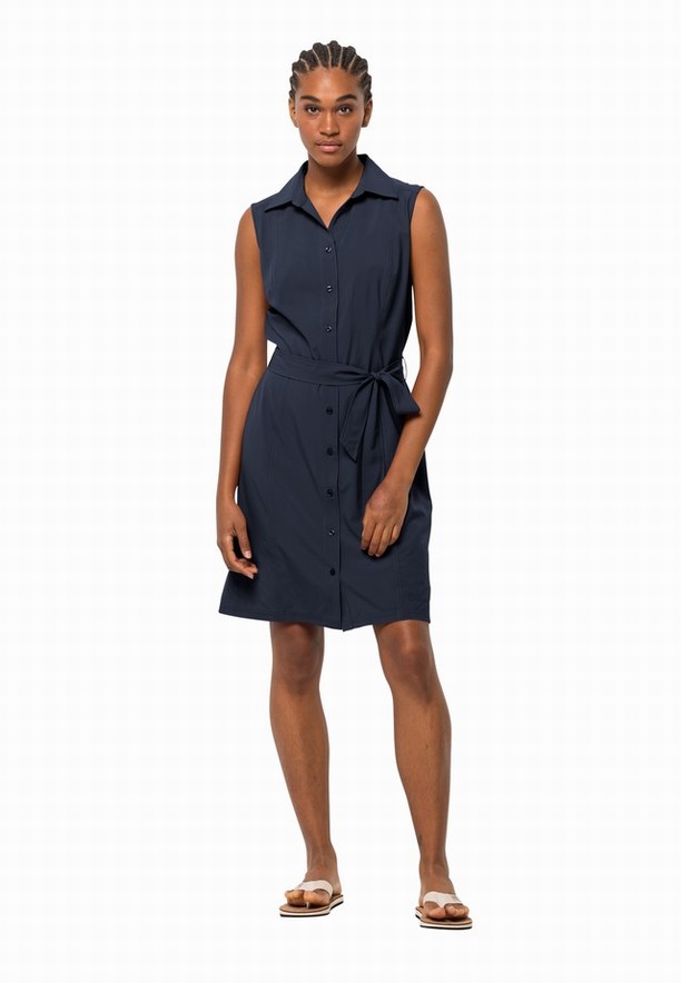 Navy Women Jack Wolfskin Sonora Dress | 96328953