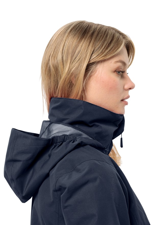 Navy Women Jack Wolfskin Stormy Point 2l Rain Jackets | 26899743