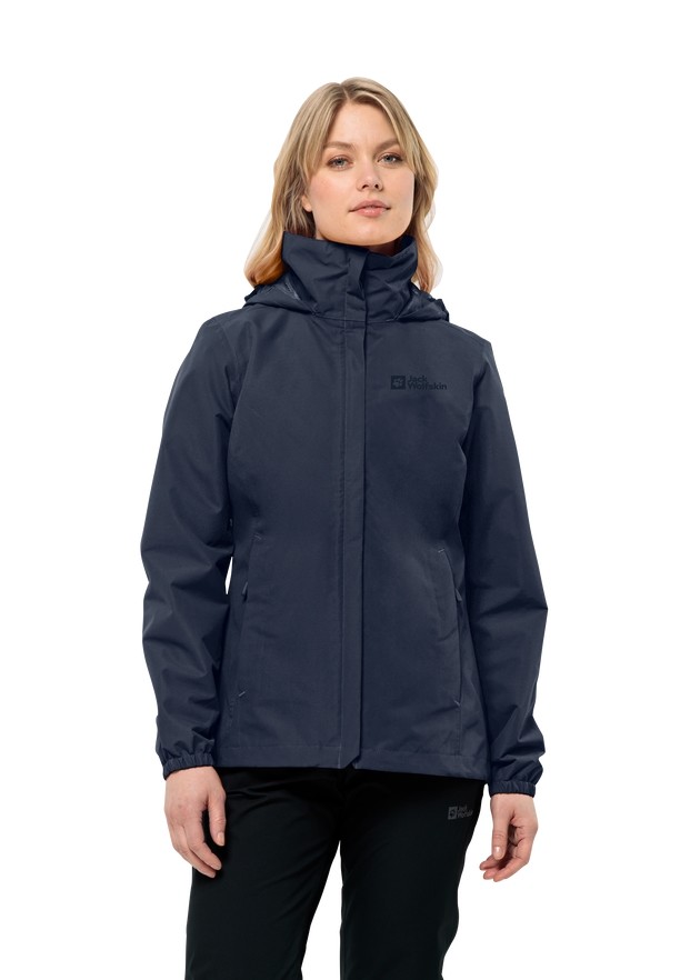 Navy Women Jack Wolfskin Stormy Point 2l Rain Jackets | 26899743