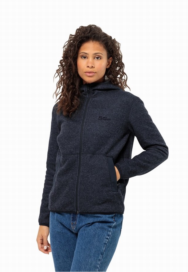 Navy Women Jack Wolfskin Tannenspur Fleece Jackets | 90818332