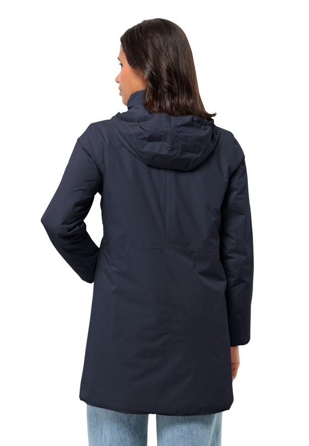 Navy Women Jack Wolfskin Textor Coats | 59208428