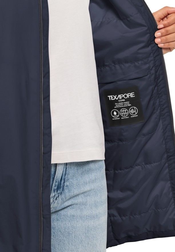 Navy Women Jack Wolfskin Textor Coats | 59208428