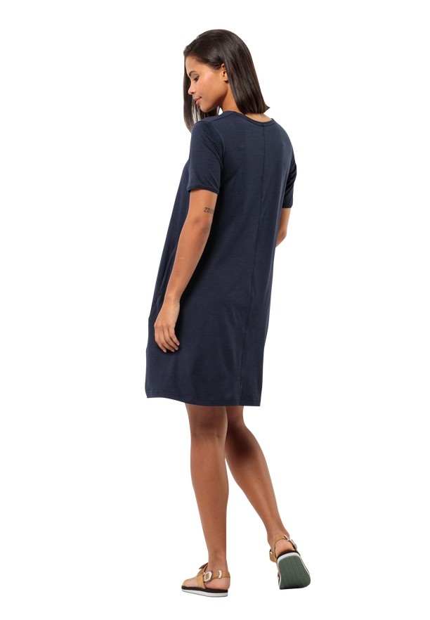 Navy Women Jack Wolfskin Travel Dress | 13959547