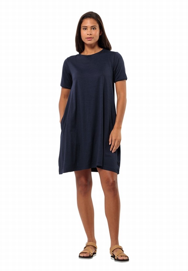 Navy Women Jack Wolfskin Travel Dress | 13959547