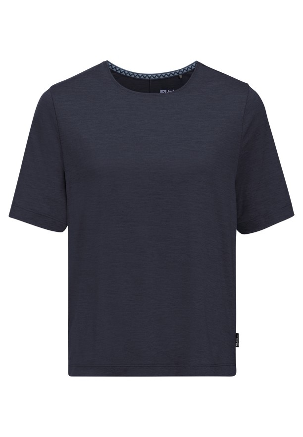 Navy Women Jack Wolfskin Travel T Shirts | 87025663