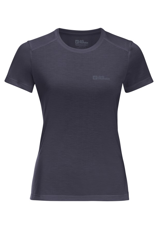 Navy Women Jack Wolfskin Vonnan S/s T Shirts | 48751275