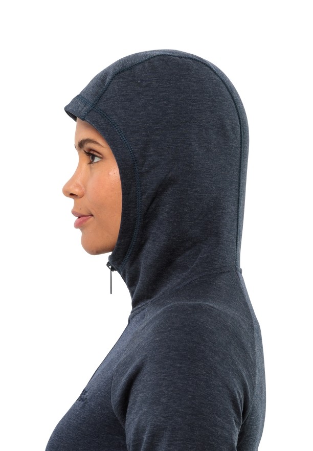 Navy Women Jack Wolfskin Waldsee Hooded Fleece Jackets | 55168956