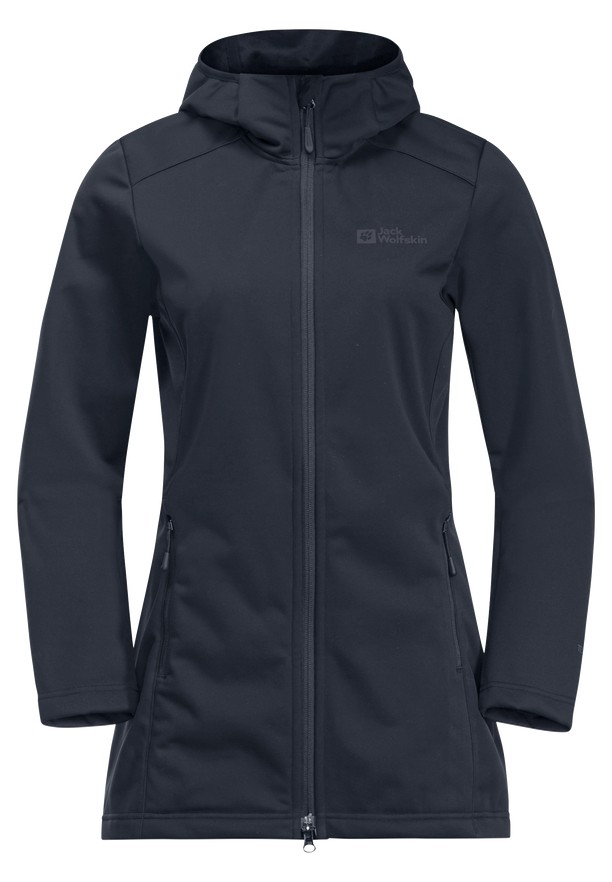 Navy Women Jack Wolfskin Windhain Softshell Jackets | 79132064