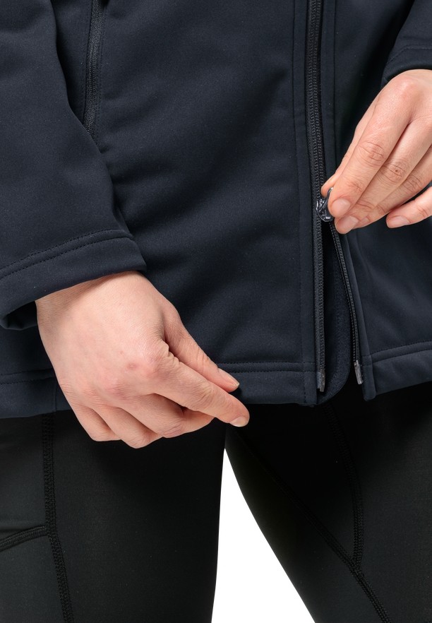 Navy Women Jack Wolfskin Windhain Softshell Jackets | 79132064