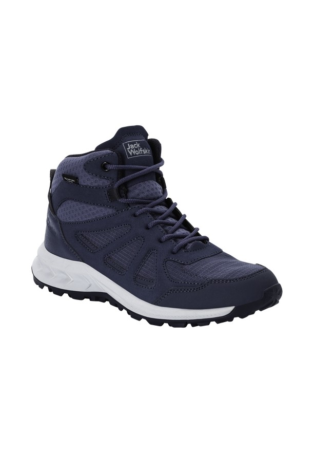 Navy Women Jack Wolfskin Woodland 2 Texapore Mid Hiking Shoes | 70919414