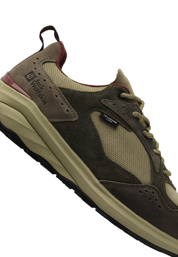 Olive Men Jack Wolfskin Camp Fever Texapore Low Outdoor Shoes | 55309189