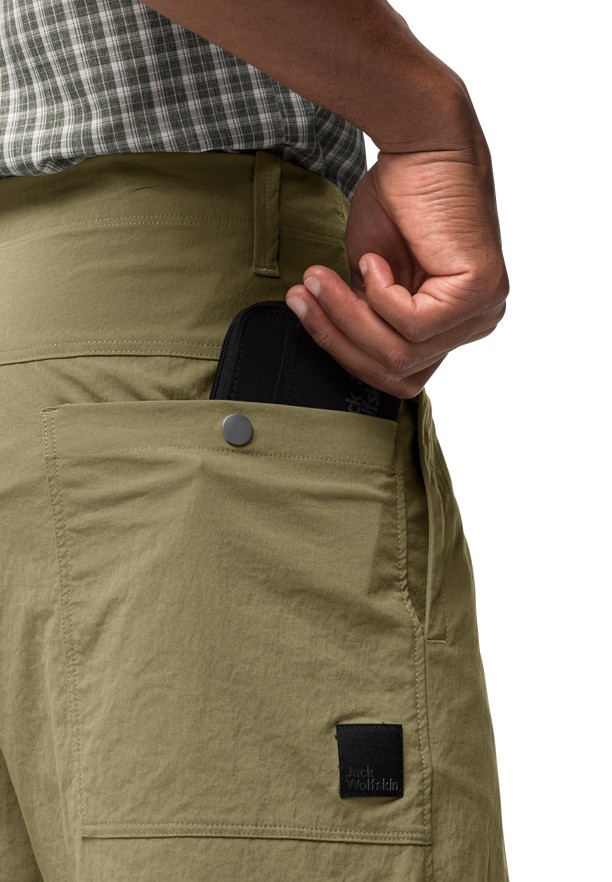 Olive Men Jack Wolfskin Desert Shorts | 92619389
