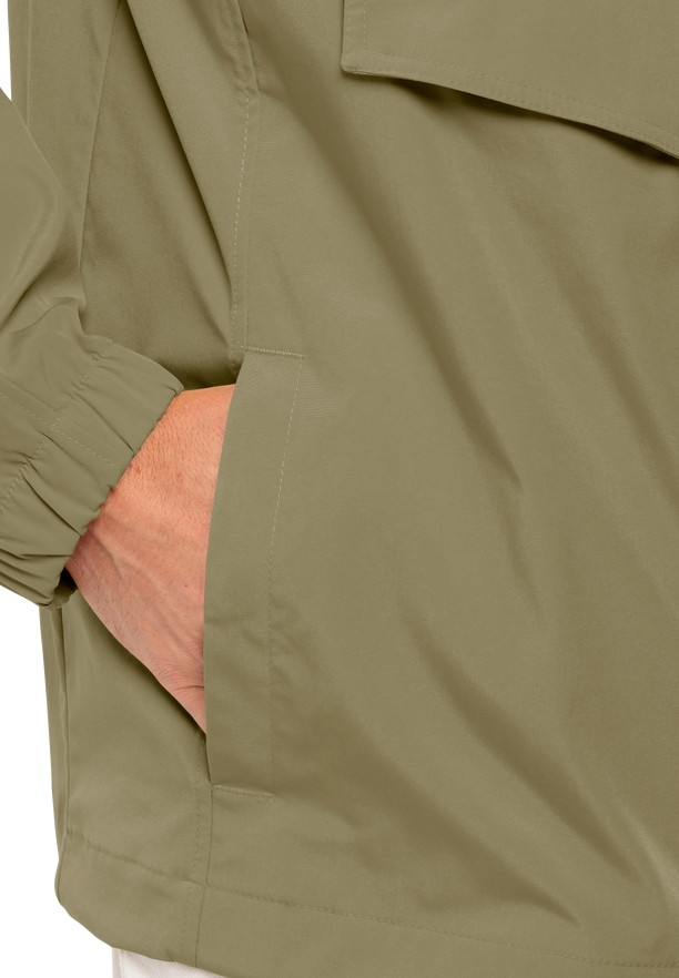 Olive Men Jack Wolfskin Desert Wind Overhead Jackets | 68409336