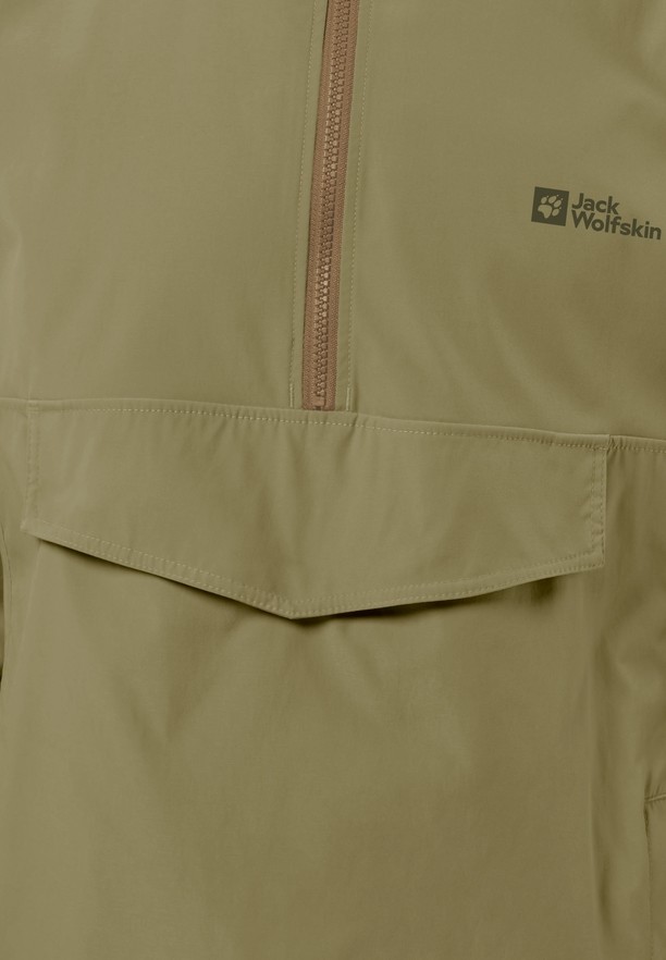 Olive Men Jack Wolfskin Desert Wind Overhead Jackets | 68409336